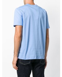 Мужская голубая футболка с круглым вырезом с принтом от CK Calvin Klein