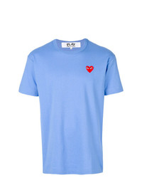 Мужская голубая футболка с круглым вырезом с принтом от Comme Des Garcons Play