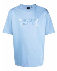 Мужская голубая футболка с круглым вырезом с принтом от Daily Paper