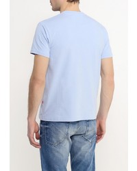 Мужская голубая футболка с круглым вырезом с принтом от F5