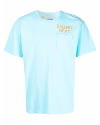 Мужская голубая футболка с круглым вырезом с принтом от GALLERY DEPT.