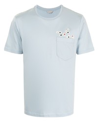 Мужская голубая футболка с круглым вырезом с принтом от Gieves & Hawkes