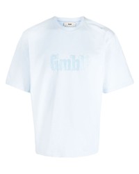 Мужская голубая футболка с круглым вырезом с принтом от Gmbh