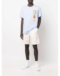 Мужская голубая футболка с круглым вырезом с принтом от Nike
