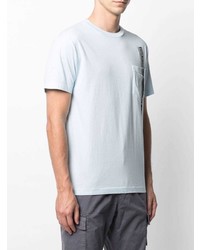 Мужская голубая футболка с круглым вырезом с принтом от Stone Island