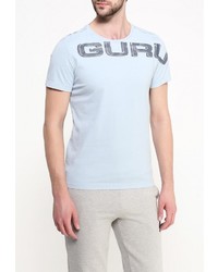Мужская голубая футболка с круглым вырезом с принтом от Guru