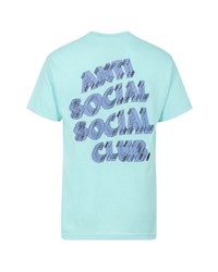 Мужская голубая футболка с круглым вырезом с принтом от Anti Social Social Club