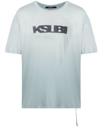 Мужская голубая футболка с круглым вырезом с принтом от Ksubi