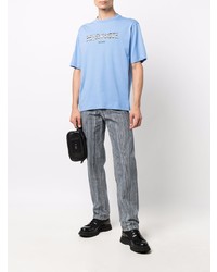 Мужская голубая футболка с круглым вырезом с принтом от Missoni