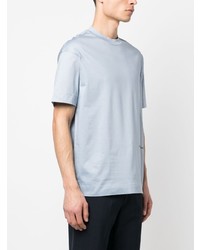 Мужская голубая футболка с круглым вырезом с принтом от Emporio Armani