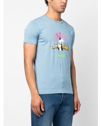 Мужская голубая футболка с круглым вырезом с принтом от Iceberg