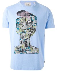 Мужская голубая футболка с круглым вырезом с принтом от Marc Jacobs