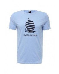 Мужская голубая футболка с круглым вырезом с принтом от Marina Yachting