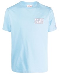 Мужская голубая футболка с круглым вырезом с принтом от MC2 Saint Barth
