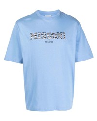 Мужская голубая футболка с круглым вырезом с принтом от Missoni