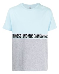 Мужская голубая футболка с круглым вырезом с принтом от Moschino