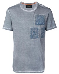 Мужская голубая футболка с круглым вырезом с принтом от Mr & Mrs Italy