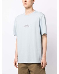 Мужская голубая футболка с круглым вырезом с принтом от Oamc