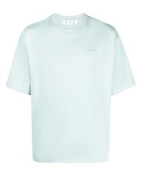 Мужская голубая футболка с круглым вырезом с принтом от Off-White