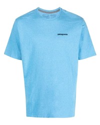 Мужская голубая футболка с круглым вырезом с принтом от Patagonia
