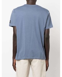Мужская голубая футболка с круглым вырезом с принтом от ECOALF