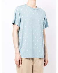 Мужская голубая футболка с круглым вырезом с принтом от Polo Ralph Lauren