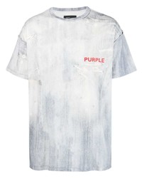 Мужская голубая футболка с круглым вырезом с принтом от purple brand