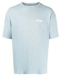 Мужская голубая футболка с круглым вырезом с принтом от Represent