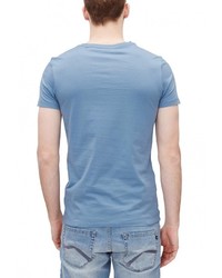 Мужская голубая футболка с круглым вырезом с принтом от s.Oliver Denim