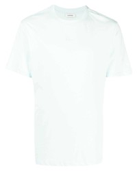 Мужская голубая футболка с круглым вырезом с принтом от Sandro