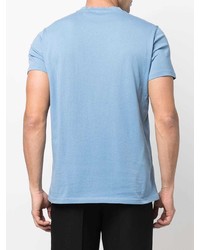 Мужская голубая футболка с круглым вырезом с принтом от Aspesi