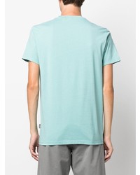 Мужская голубая футболка с круглым вырезом с принтом от Aspesi