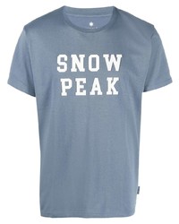 Мужская голубая футболка с круглым вырезом с принтом от Snow Peak