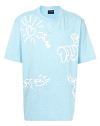 Мужская голубая футболка с круглым вырезом с принтом от SPORT b. by agnès b.