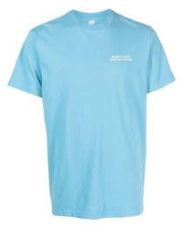 Мужская голубая футболка с круглым вырезом с принтом от Sporty & Rich