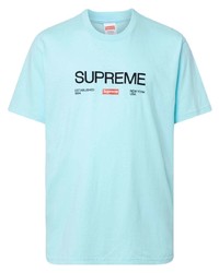 Мужская голубая футболка с круглым вырезом с принтом от Supreme