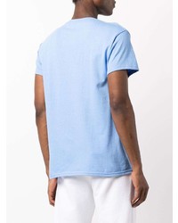 Мужская голубая футболка с круглым вырезом с принтом от Pleasures