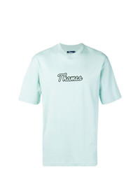 Мужская голубая футболка с круглым вырезом с принтом от Thames