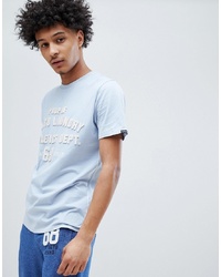 Мужская голубая футболка с круглым вырезом с принтом от Tokyo Laundry