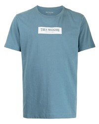 Мужская голубая футболка с круглым вырезом с принтом от True Religion