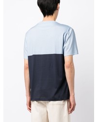 Мужская голубая футболка с круглым вырезом с принтом от Bally
