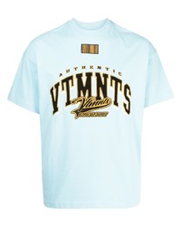 Мужская голубая футболка с круглым вырезом с принтом от VTMNTS