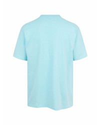 Мужская голубая футболка с круглым вырезом с принтом от Supreme