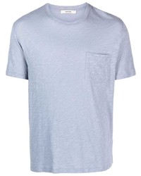 Мужская голубая футболка с круглым вырезом с принтом от Zadig & Voltaire