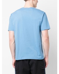 Мужская голубая футболка с круглым вырезом с цветочным принтом от Kenzo