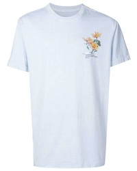 Мужская голубая футболка с круглым вырезом с цветочным принтом от OSKLEN