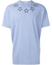 Голубая футболка с круглым вырезом со звездами