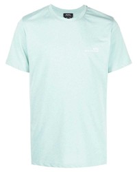 Мужская голубая футболка с круглым вырезом от A.P.C.
