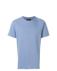 Мужская голубая футболка с круглым вырезом от A.P.C.