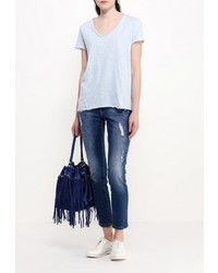 Женская голубая футболка с круглым вырезом от adL